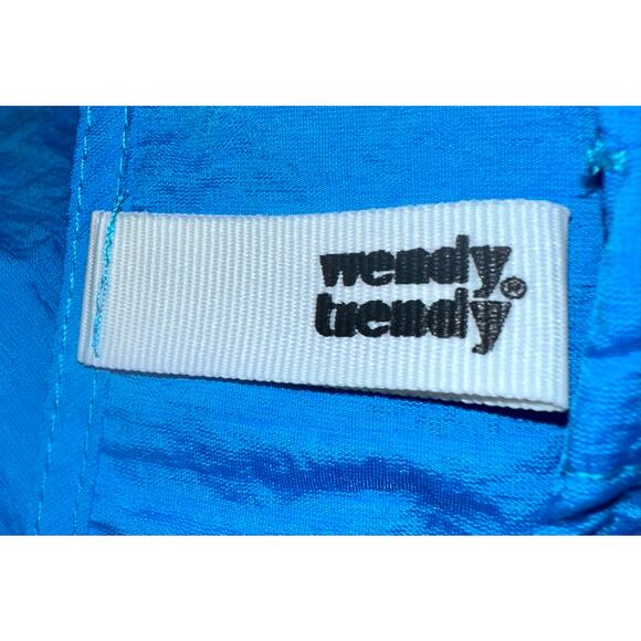 Wendy Trendy cobalt blue crepe quarter sleeve blouse crewneck top flowy comfy - Picture 5 of 6